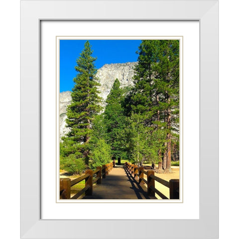 Yosemite Bridge I White Modern Wood Framed Art Print with Double Matting by Grayscale