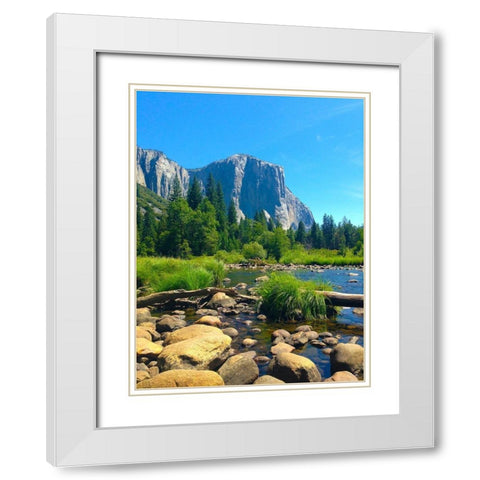 El Capitan II White Modern Wood Framed Art Print with Double Matting by Grayscale