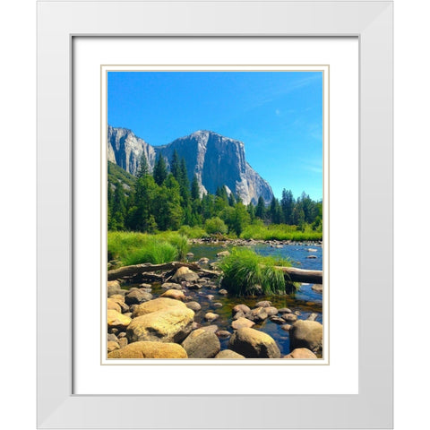 El Capitan II White Modern Wood Framed Art Print with Double Matting by Grayscale