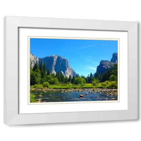 El Capitan III White Modern Wood Framed Art Print with Double Matting by Grayscale