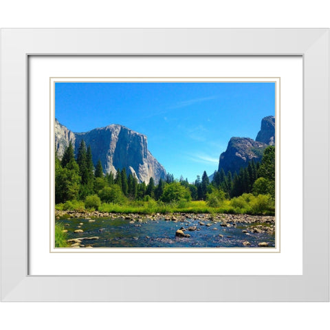El Capitan III White Modern Wood Framed Art Print with Double Matting by Grayscale