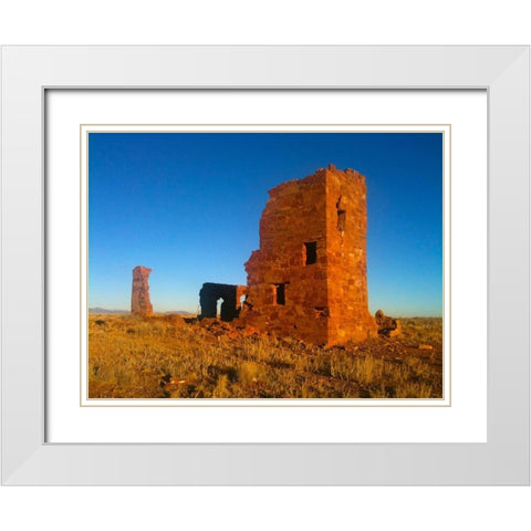 Ruins I White Modern Wood Framed Art Print with Double Matting by Grayscale