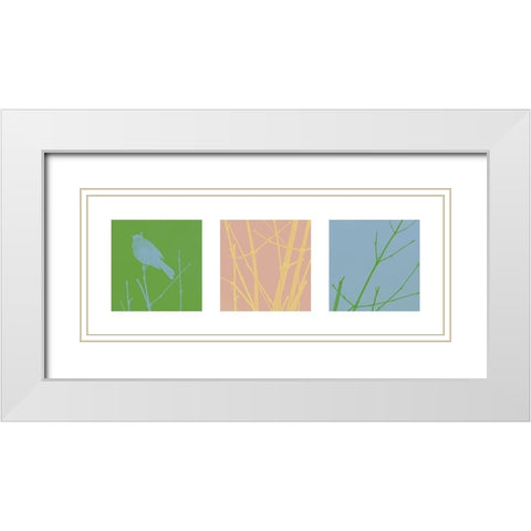 Bird Silhouette X White Modern Wood Framed Art Print with Double Matting by Popcorn