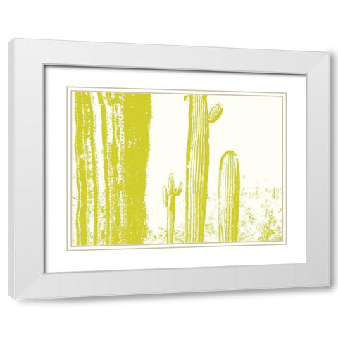 Desert Silhouette V White Modern Wood Framed Art Print with Double Matting by Popcorn