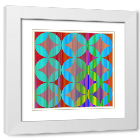 Circle and Stars White Modern Wood Framed Art Print with Double Matting by Tenoever, William