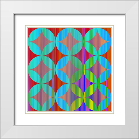 Circle and Stars White Modern Wood Framed Art Print with Double Matting by Tenoever, William