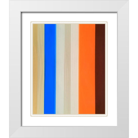 Stripes II White Modern Wood Framed Art Print with Double Matting by Tenoever, William