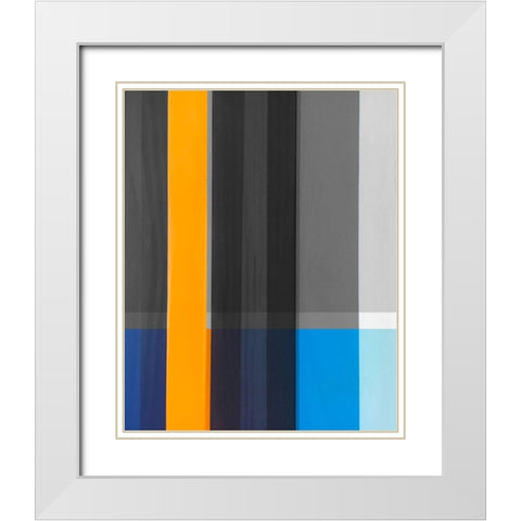 Stripes IV White Modern Wood Framed Art Print with Double Matting by Tenoever, William