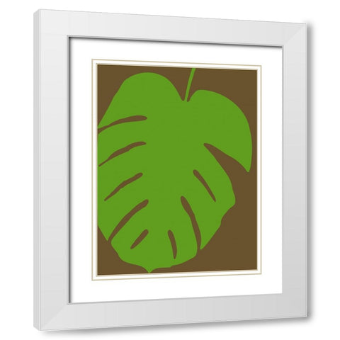 Monstera Stylized I White Modern Wood Framed Art Print with Double Matting by Tenoever, William