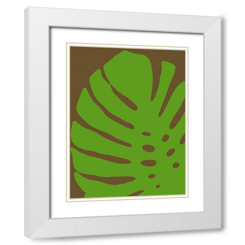 Monstera Stylized II White Modern Wood Framed Art Print with Double Matting by Tenoever, William