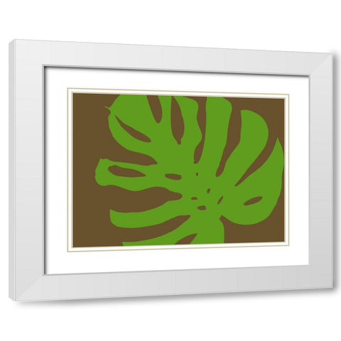 Monstera Stylized III White Modern Wood Framed Art Print with Double Matting by Tenoever, William