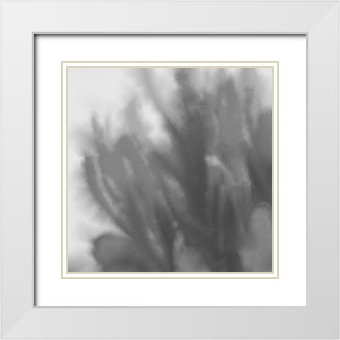 Grey Flora 1 White Modern Wood Framed Art Print with Double Matting by Tenoever, William