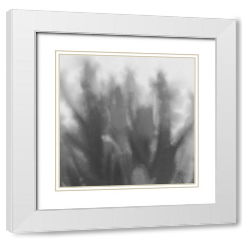 Grey Flora 3 White Modern Wood Framed Art Print with Double Matting by Tenoever, William
