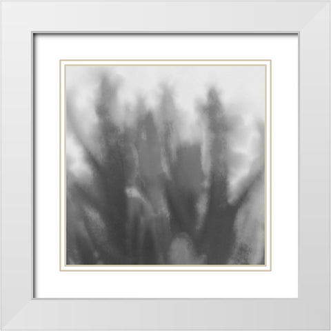 Grey Flora 3 White Modern Wood Framed Art Print with Double Matting by Tenoever, William