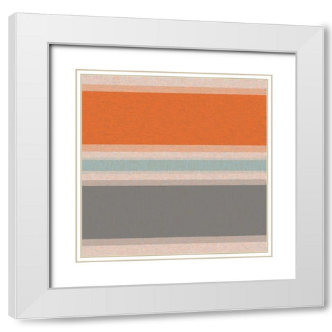 Soft Stripes 7 White Modern Wood Framed Art Print with Double Matting by Tenoever, William