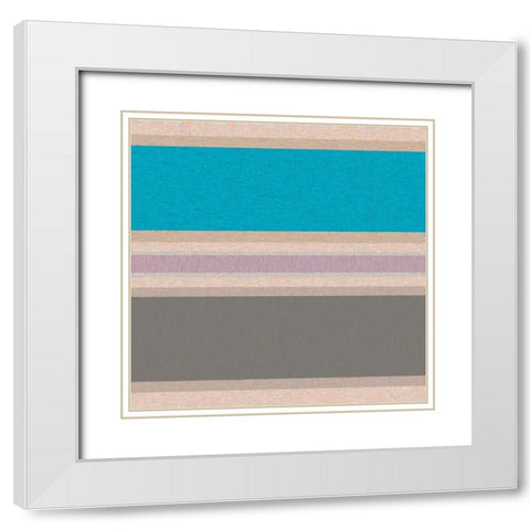 Soft Stripes 9 White Modern Wood Framed Art Print with Double Matting by Tenoever, William