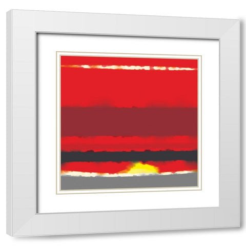 Sunset Bloom White Modern Wood Framed Art Print with Double Matting by Tenoever, William