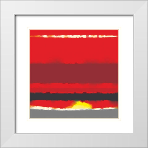 Sunset Bloom White Modern Wood Framed Art Print with Double Matting by Tenoever, William