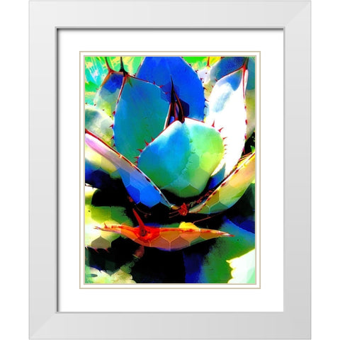 HexiFlora 1 White Modern Wood Framed Art Print with Double Matting by Tenoever, William