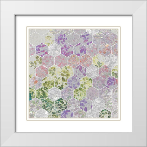 HexiFlora: Imprint 3a White Modern Wood Framed Art Print with Double Matting by Tenoever, William