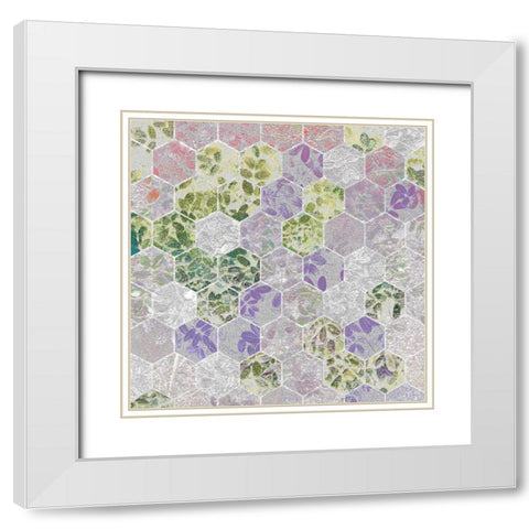 HexiFlora: Imprint 3b White Modern Wood Framed Art Print with Double Matting by Tenoever, William