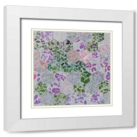HexiFlora: Imprint 4a White Modern Wood Framed Art Print with Double Matting by Tenoever, William