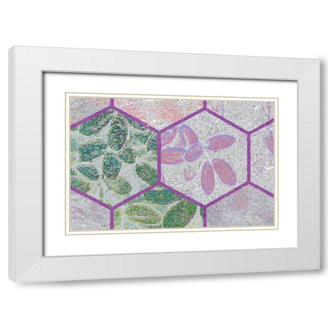 HexiFlora: Imprint 9 White Modern Wood Framed Art Print with Double Matting by Tenoever, William