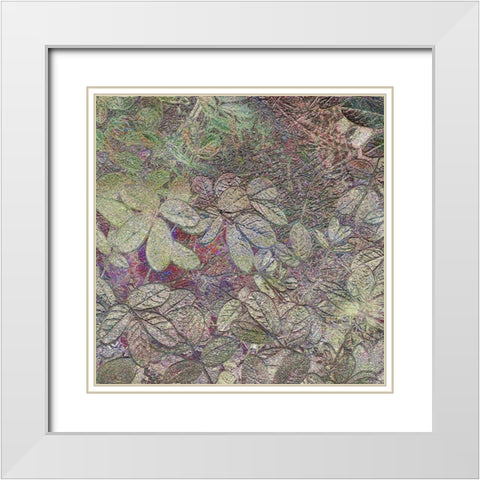 Flora Square 1a White Modern Wood Framed Art Print with Double Matting by Tenoever, William