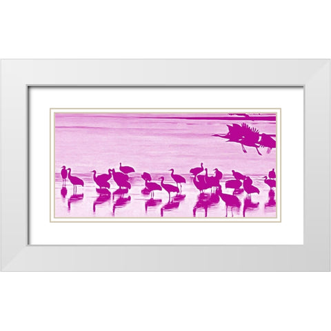 Sand Hill Cranes in Willcox 1c White Modern Wood Framed Art Print with Double Matting by Tenoever, William