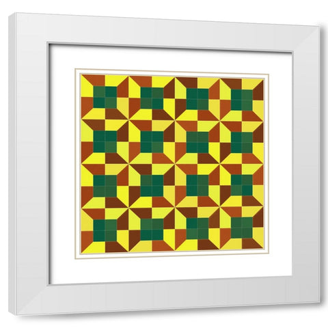 PinwheelTile1 White Modern Wood Framed Art Print with Double Matting by Tenoever, William