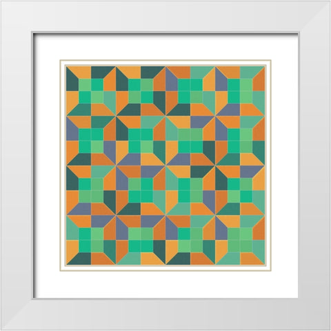 PinwheelTile2 White Modern Wood Framed Art Print with Double Matting by Tenoever, William