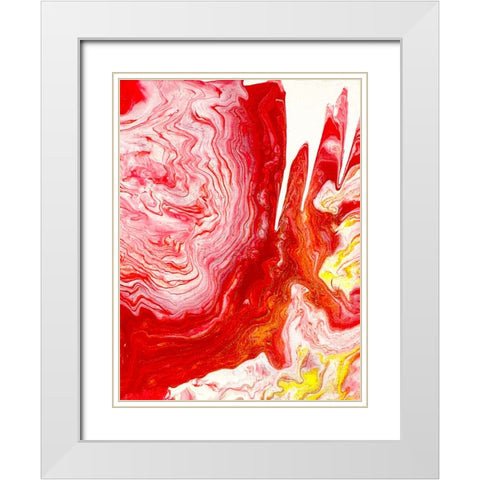 Pour 1 White Modern Wood Framed Art Print with Double Matting by Tenoever, William