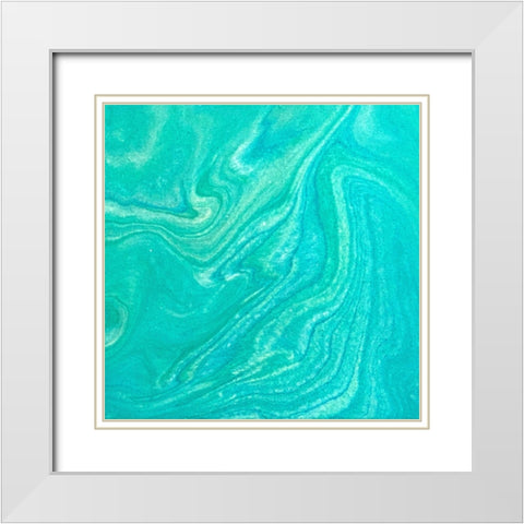 Pour 5 White Modern Wood Framed Art Print with Double Matting by Tenoever, William