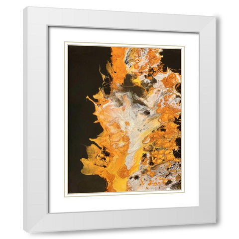 Gold Pour 3 White Modern Wood Framed Art Print with Double Matting by Tenoever, William