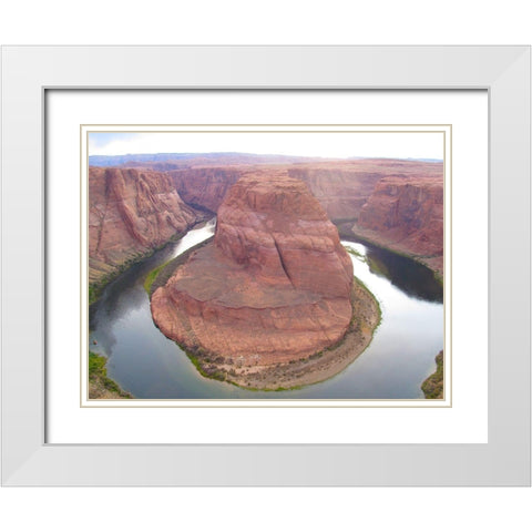 Horseshoe Bend White Modern Wood Framed Art Print with Double Matting by Popcorn