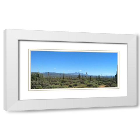 Four Peaks I: Black Top Mesa White Modern Wood Framed Art Print with Double Matting by Popcorn