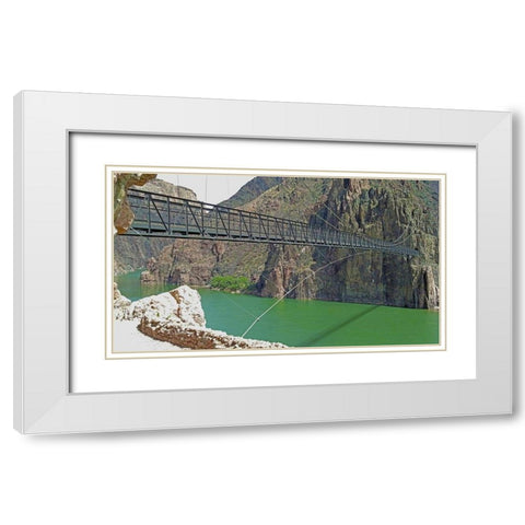 Grand Canyon 8: Black Bridge II White Modern Wood Framed Art Print with Double Matting by Popcorn