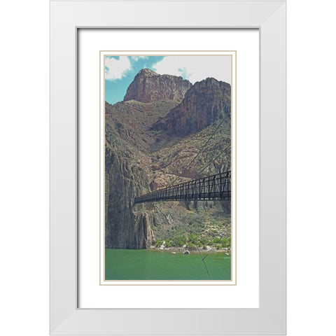 Grand Canyon 9: Black Bridge III White Modern Wood Framed Art Print with Double Matting by Popcorn