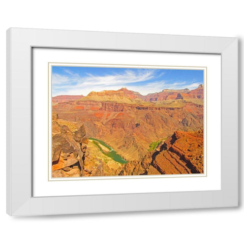 Grand Canyon 10 White Modern Wood Framed Art Print with Double Matting by Popcorn