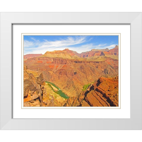 Grand Canyon 10 White Modern Wood Framed Art Print with Double Matting by Popcorn