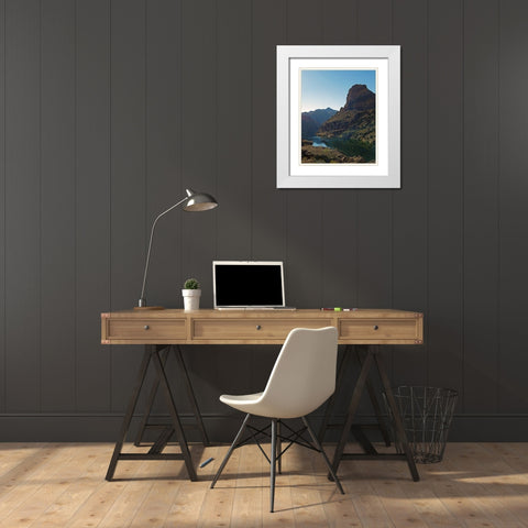 Arizona Hot Springs White Modern Wood Framed Art Print with Double Matting by Popcorn