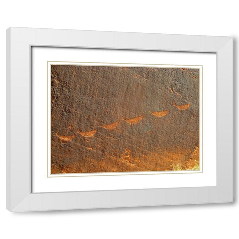 Petroglyphs I White Modern Wood Framed Art Print with Double Matting by Popcorn