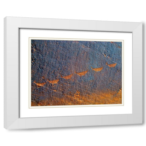 Petroglyphs I White Modern Wood Framed Art Print with Double Matting by Popcorn