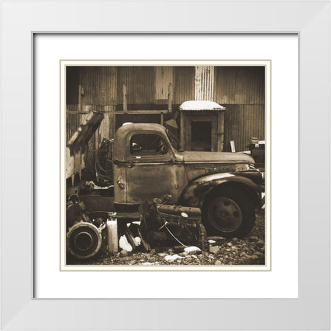 Junkyard D: Sepia White Modern Wood Framed Art Print with Double Matting by Popcorn