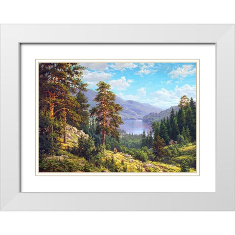 Memories of Siberia White Modern Wood Framed Art Print with Double Matting by Basov, Sergej