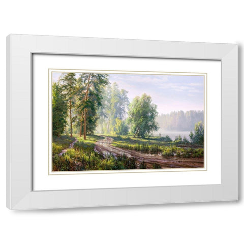 After the rain White Modern Wood Framed Art Print with Double Matting by Basov, Sergej