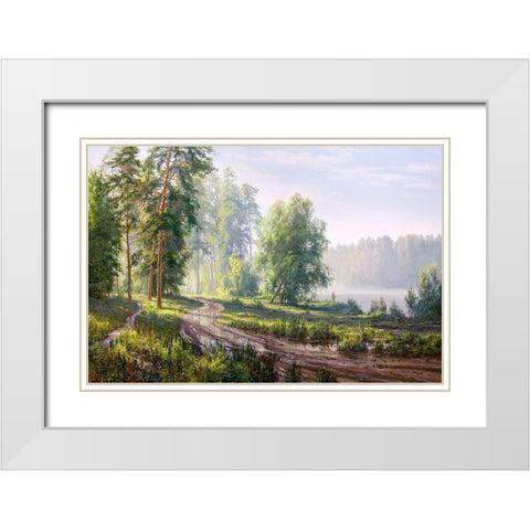 After the rain White Modern Wood Framed Art Print with Double Matting by Basov, Sergej