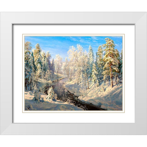 Hoarfrost White Modern Wood Framed Art Print with Double Matting by Basov, Sergej