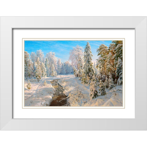 Hoarfrost 2 White Modern Wood Framed Art Print with Double Matting by Basov, Sergej