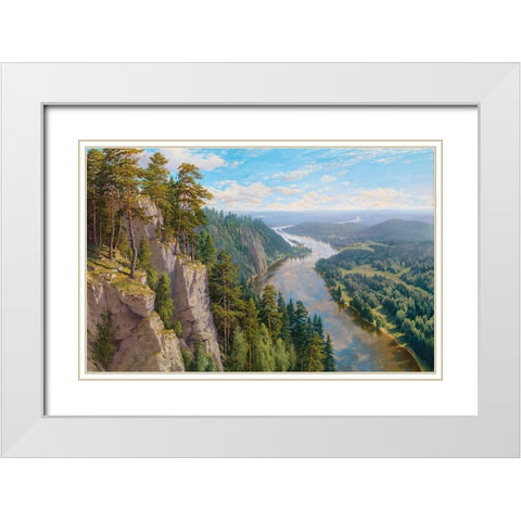 Free wind White Modern Wood Framed Art Print with Double Matting by Basov, Sergej